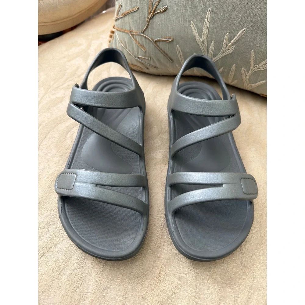 AETREX JILLIAN SPORT SANDSL WATER SHOE SHIMMER GRAY Size 8